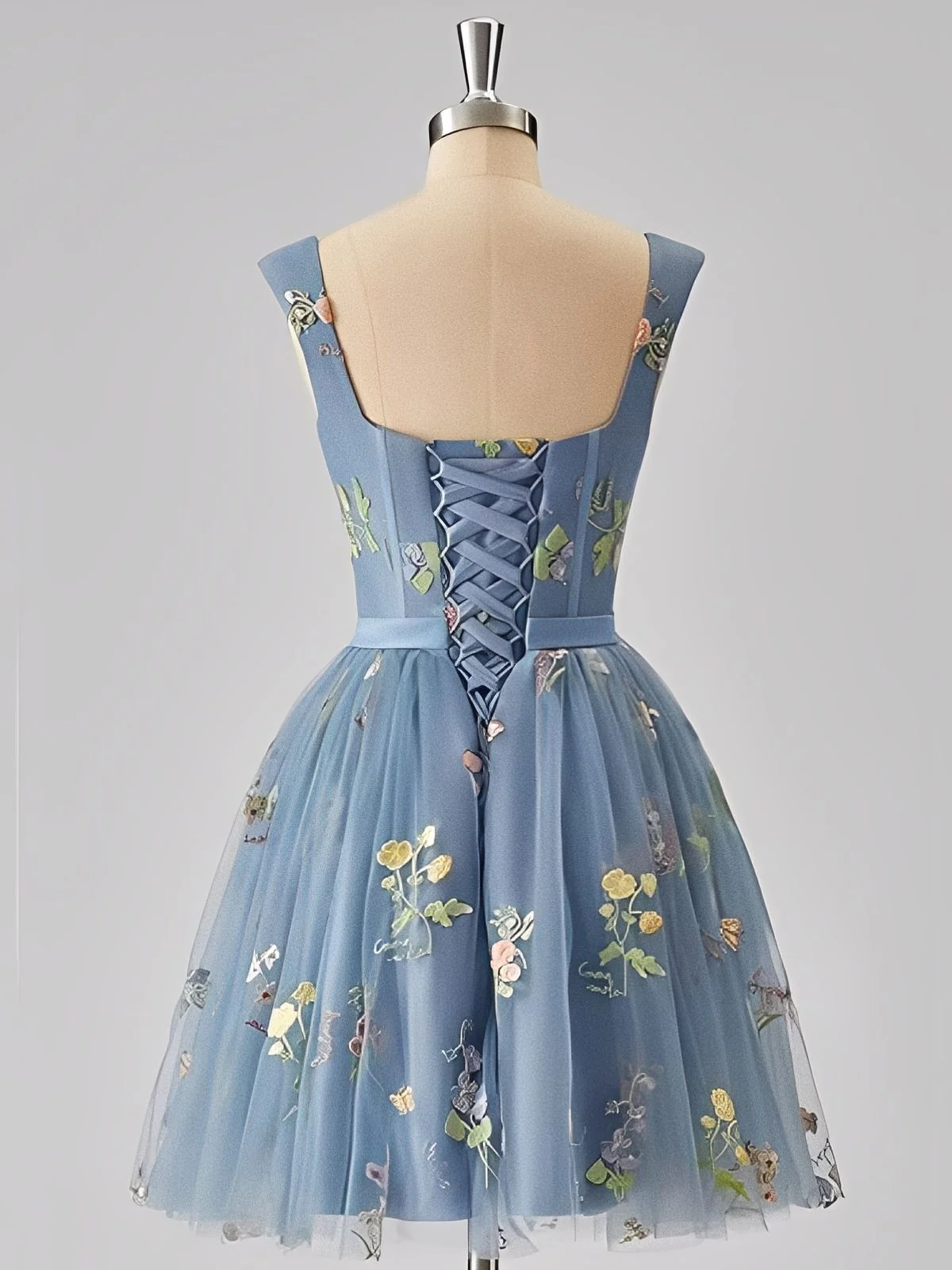 1970s Embroidered Floral Lace Mini Dress - Image 10