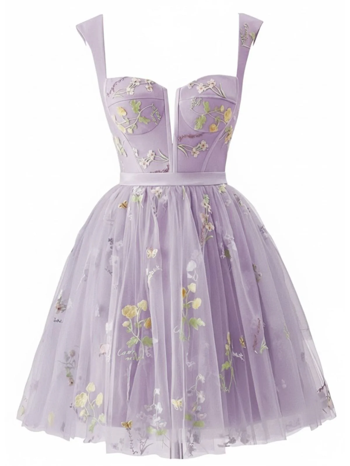 1970s Embroidered Floral Lace Mini Dress - Image 12