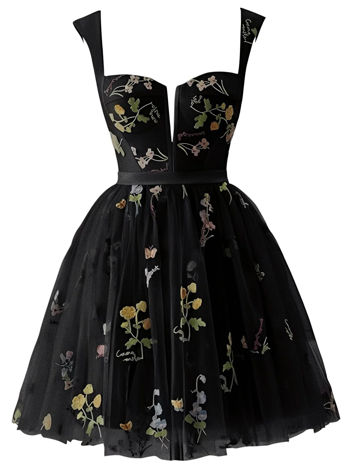 1970s Embroidered Floral Lace Mini Dress - Image 4