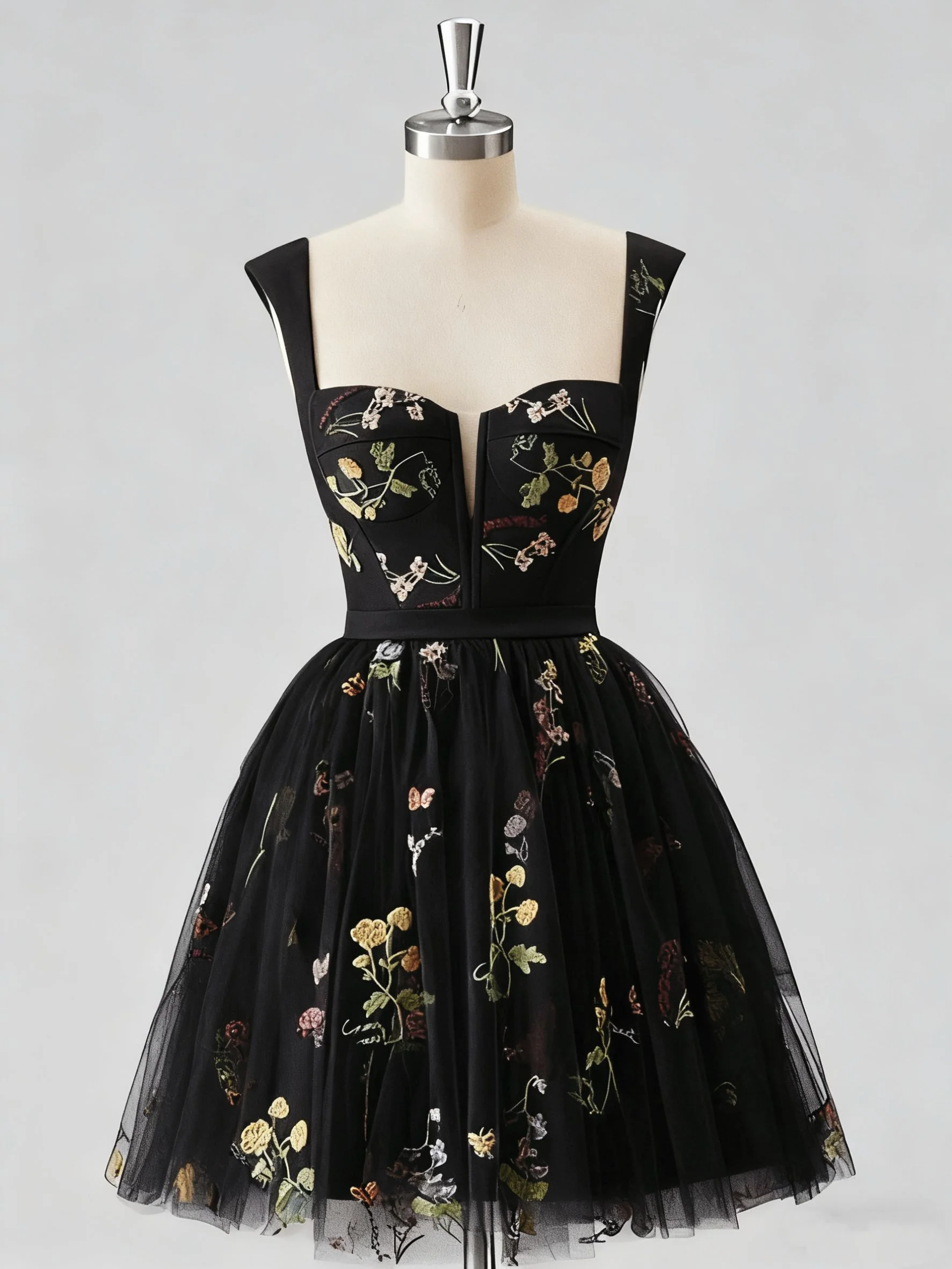 1970s Embroidered Floral Lace Mini Dress - Image 5