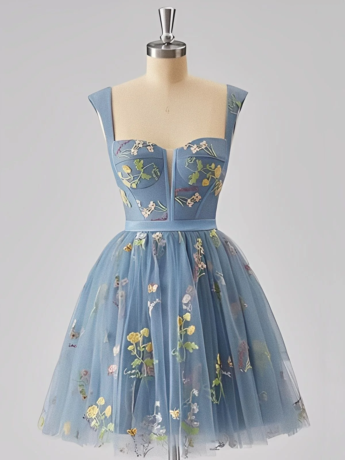1970s Embroidered Floral Lace Mini Dress - Image 8