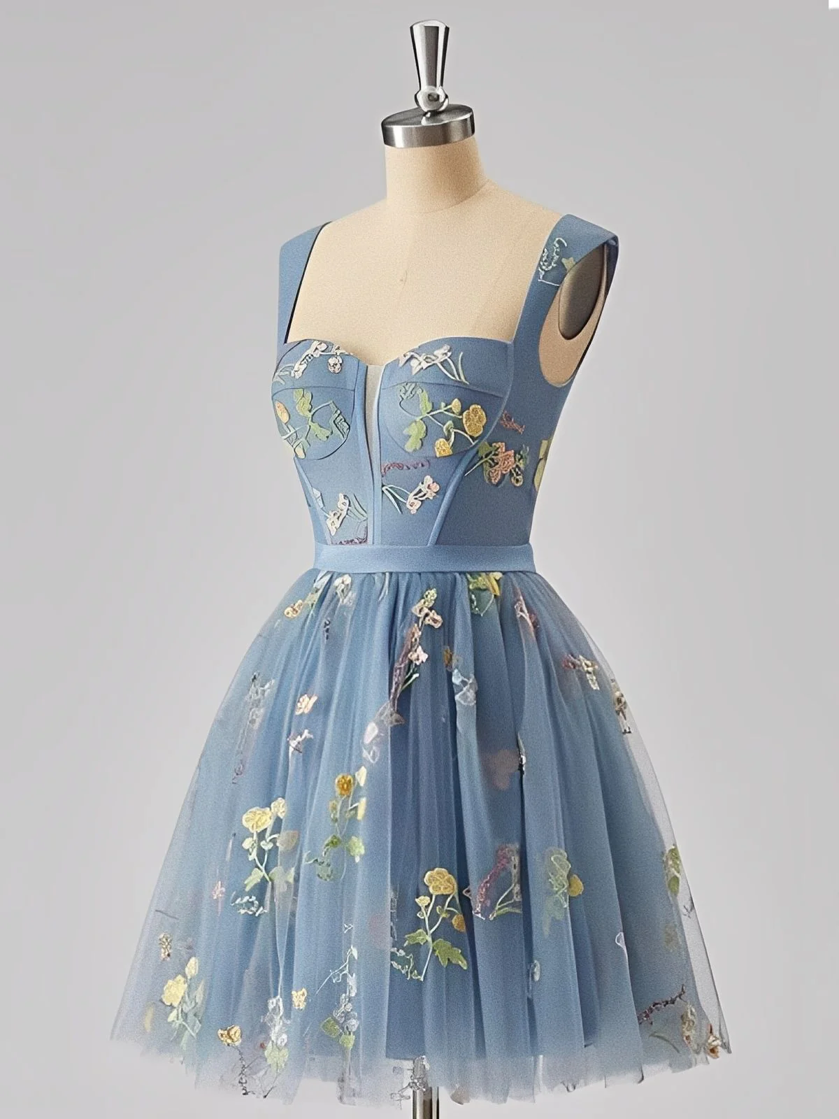 1970s Embroidered Floral Lace Mini Dress - Image 9