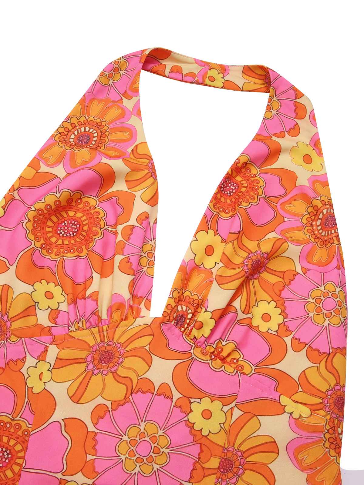 2PCS 1960s Floral Halter Top & Solid Skirt - Image 10
