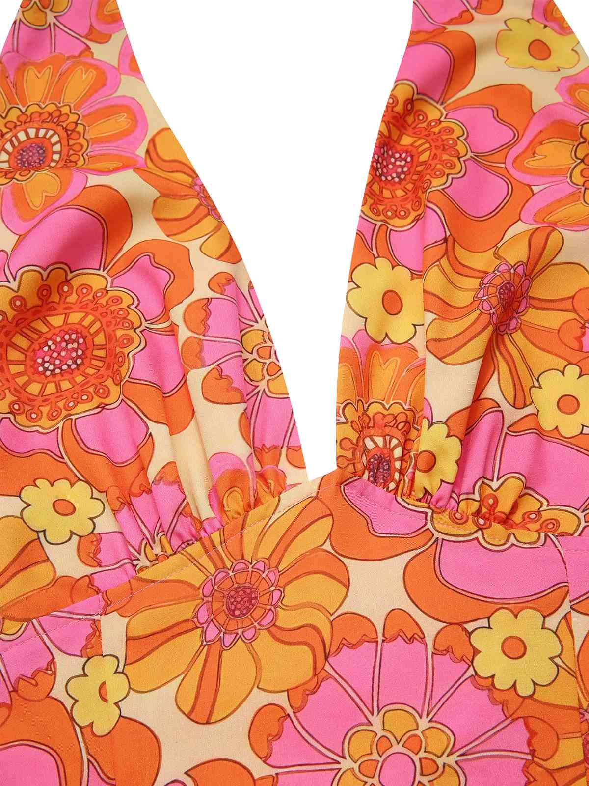 2PCS 1960s Floral Halter Top & Solid Skirt - Image 9