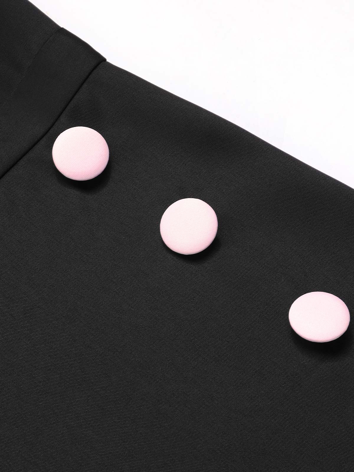 Black & Pink 1950s Solid Tie Lapel Romper - Image 6