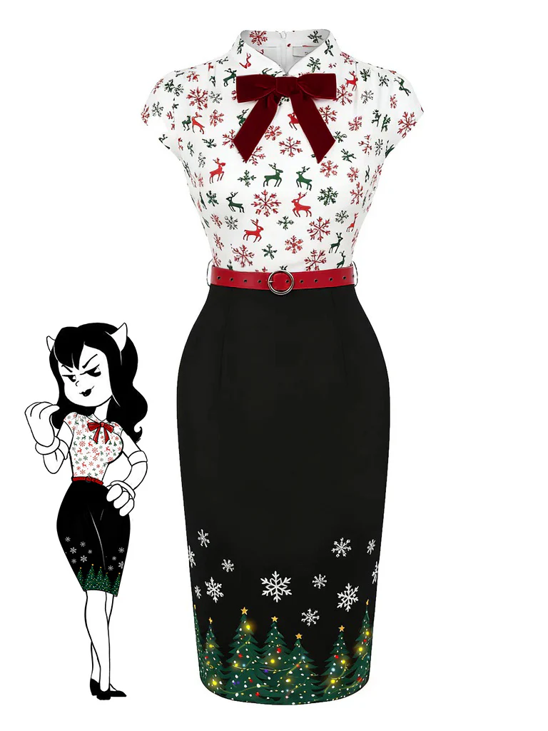 Brown 1960s Thanksgiving Pumpkin Pencil Dress - Image 2