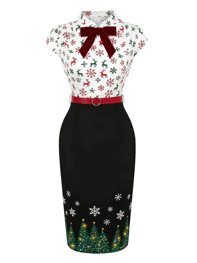 Brown 1960s Thanksgiving Pumpkin Pencil Dress - Image 3