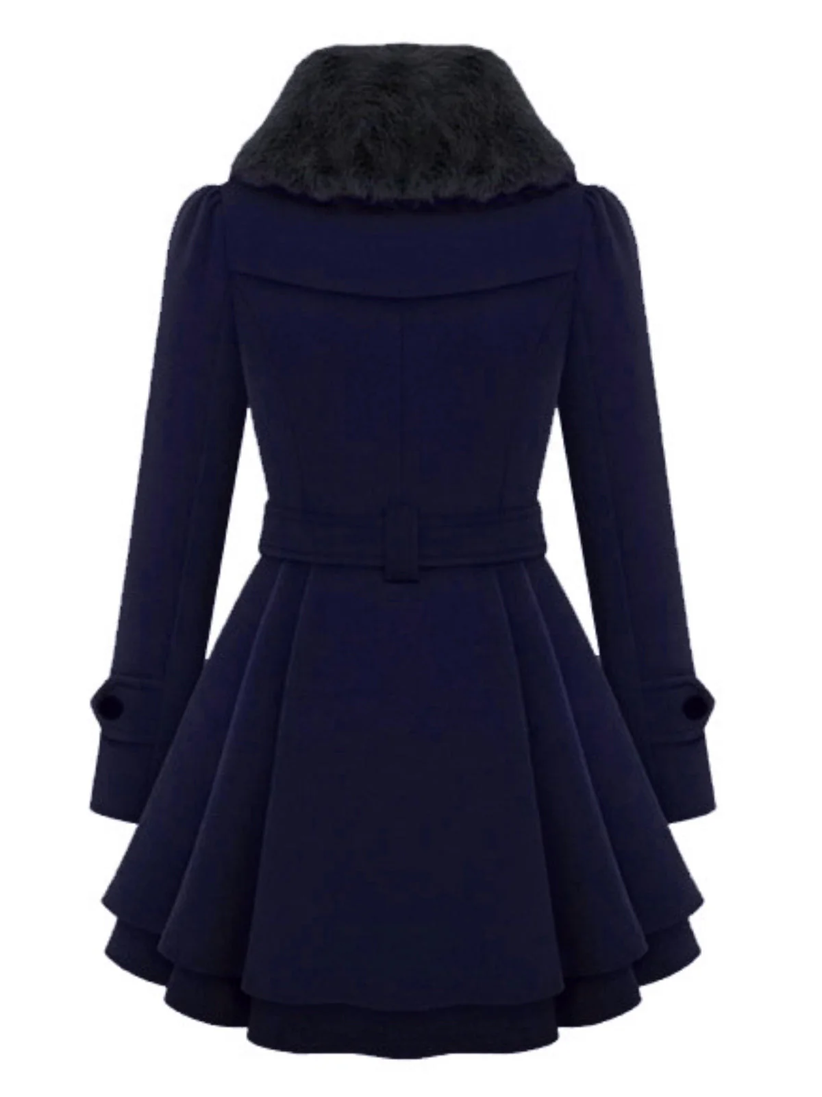 1950s Fur Collar Waisted Winter Coat - Image 4