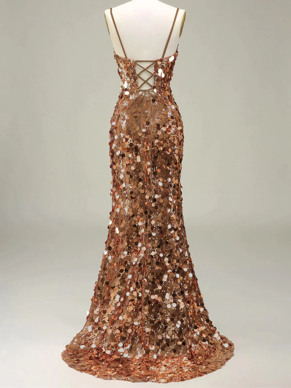 Gold 1930s Slip Sequin Evening Dress - Image 2