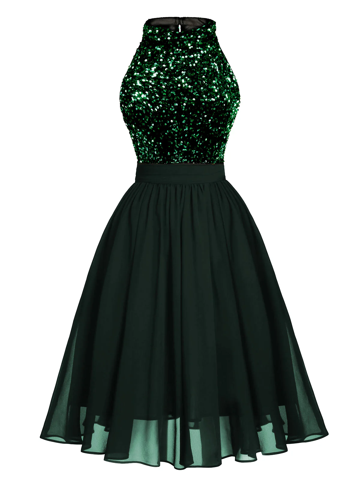 Black 1950s Gold Glitter Patchwork Dress - Image 15