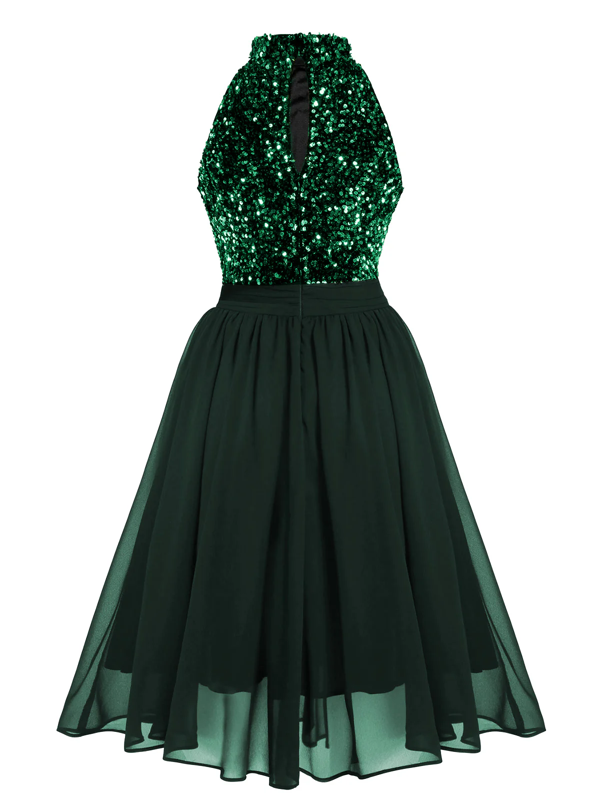 Black 1950s Gold Glitter Patchwork Dress - Image 16
