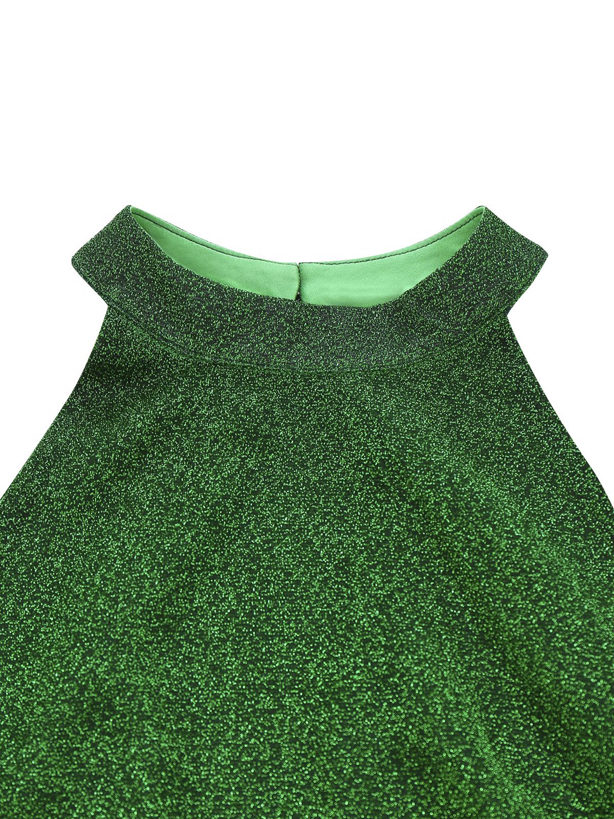 Green 1980s Solid Sparkly Mock Mesh Jumpsuit - Image 6