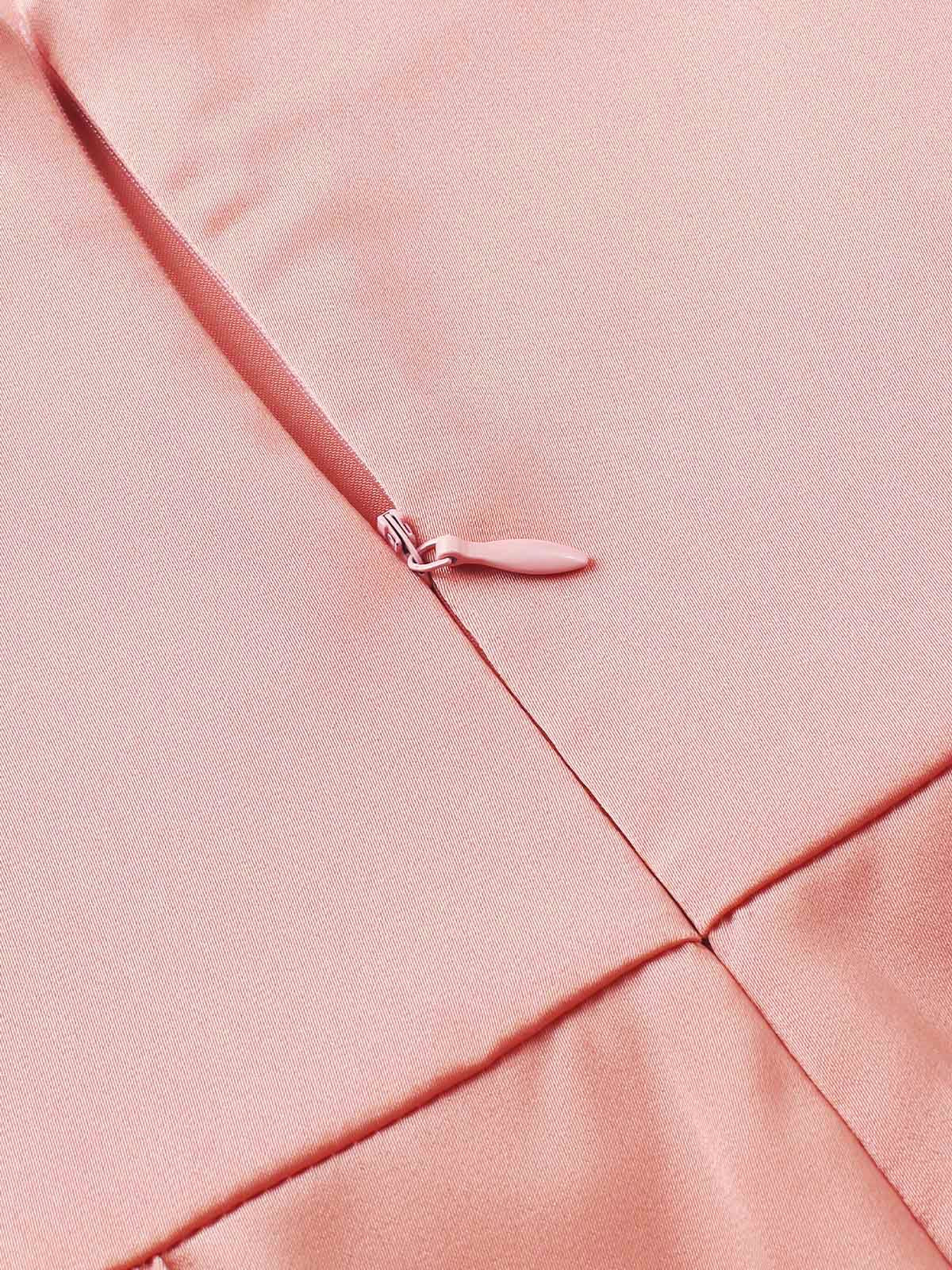 Light Pink 1940s Solid Bow Dress - Image 5