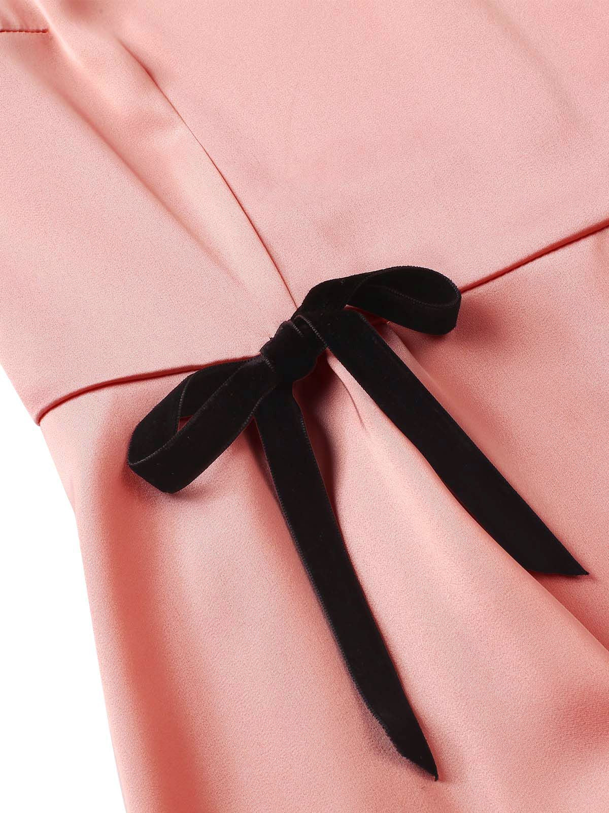 Light Pink 1940s Solid Bow Dress - Image 7