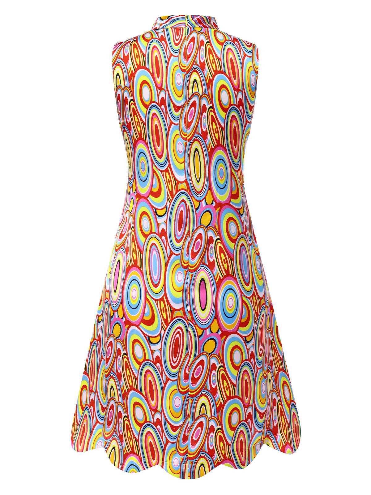 Multicolor 1960s Pearl Button Sleeveless Dress - Image 4