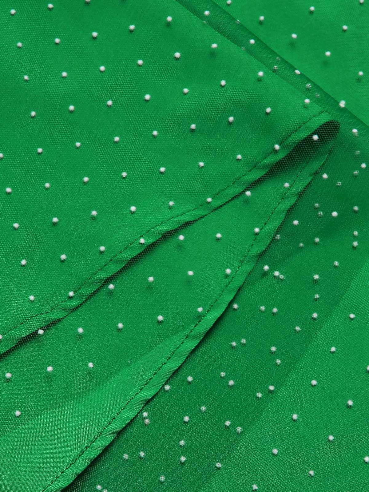 Red & Green 1950s Christmas Polka Dots Dress - Image 8