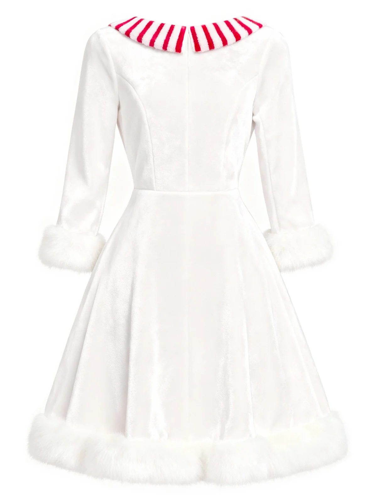 Red & White Christmas Snowman Velvet Dress - Image 4