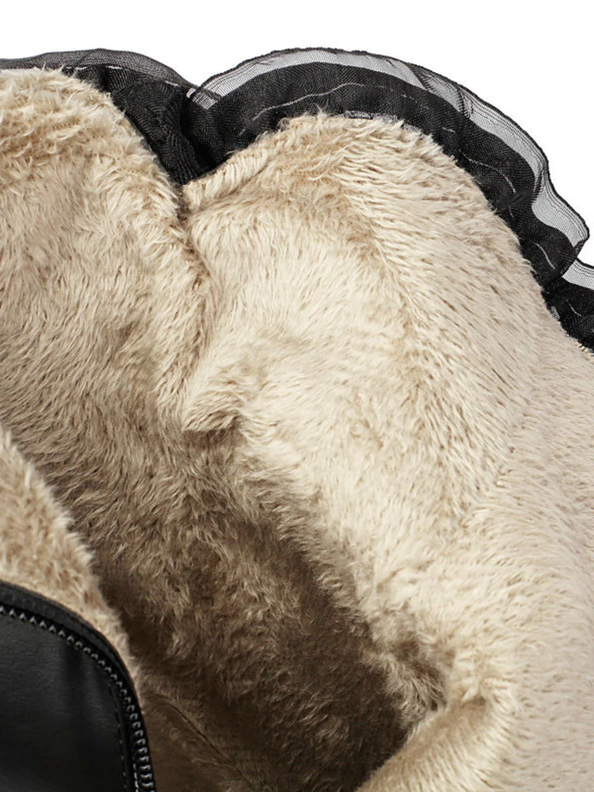 PU Leather Lace-Trimmed Chunky Heel Ankle Boots - Image 4