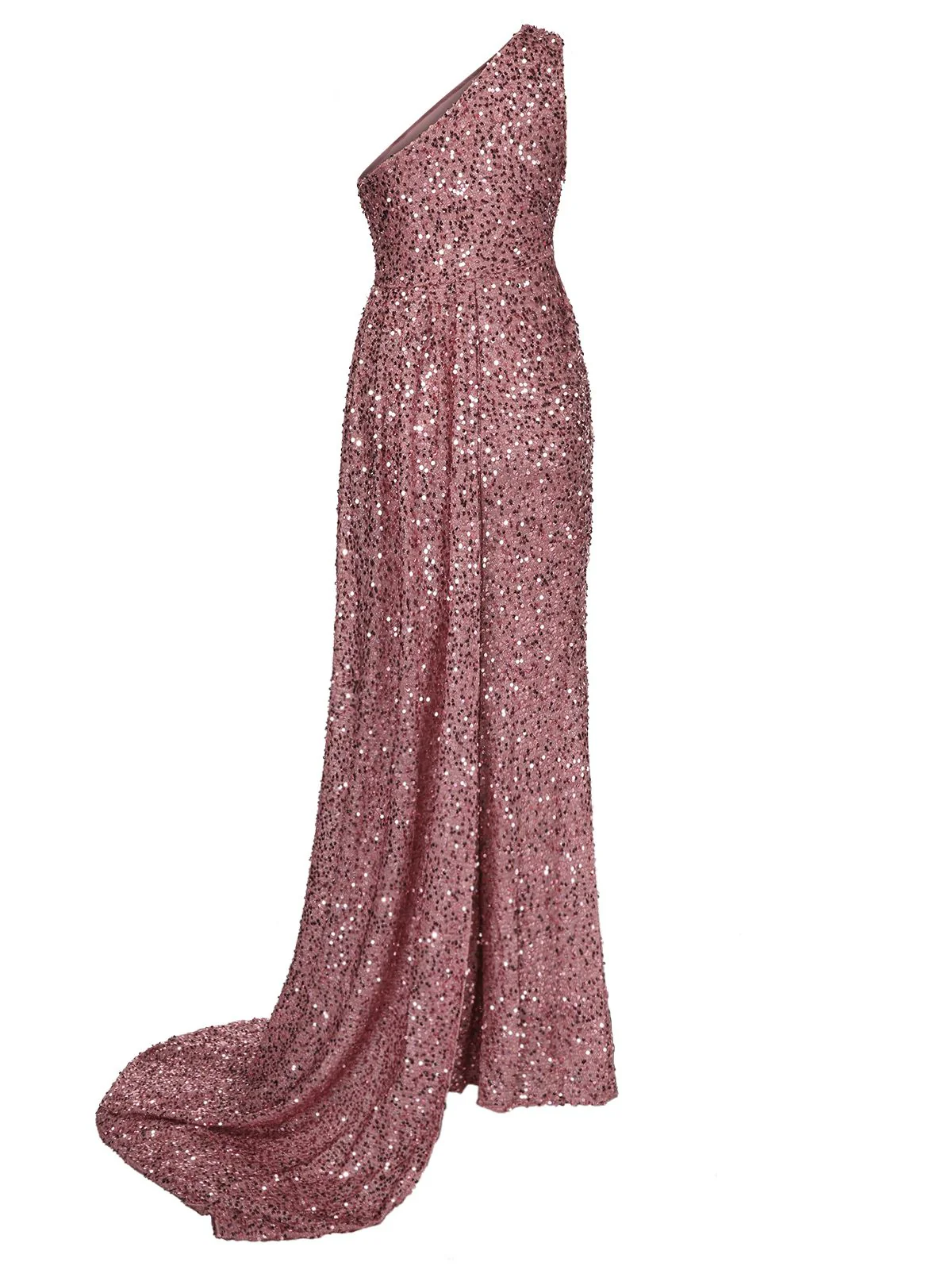 Purple 1920s One-Shoulder Sequined Maxi Dress - Image 2