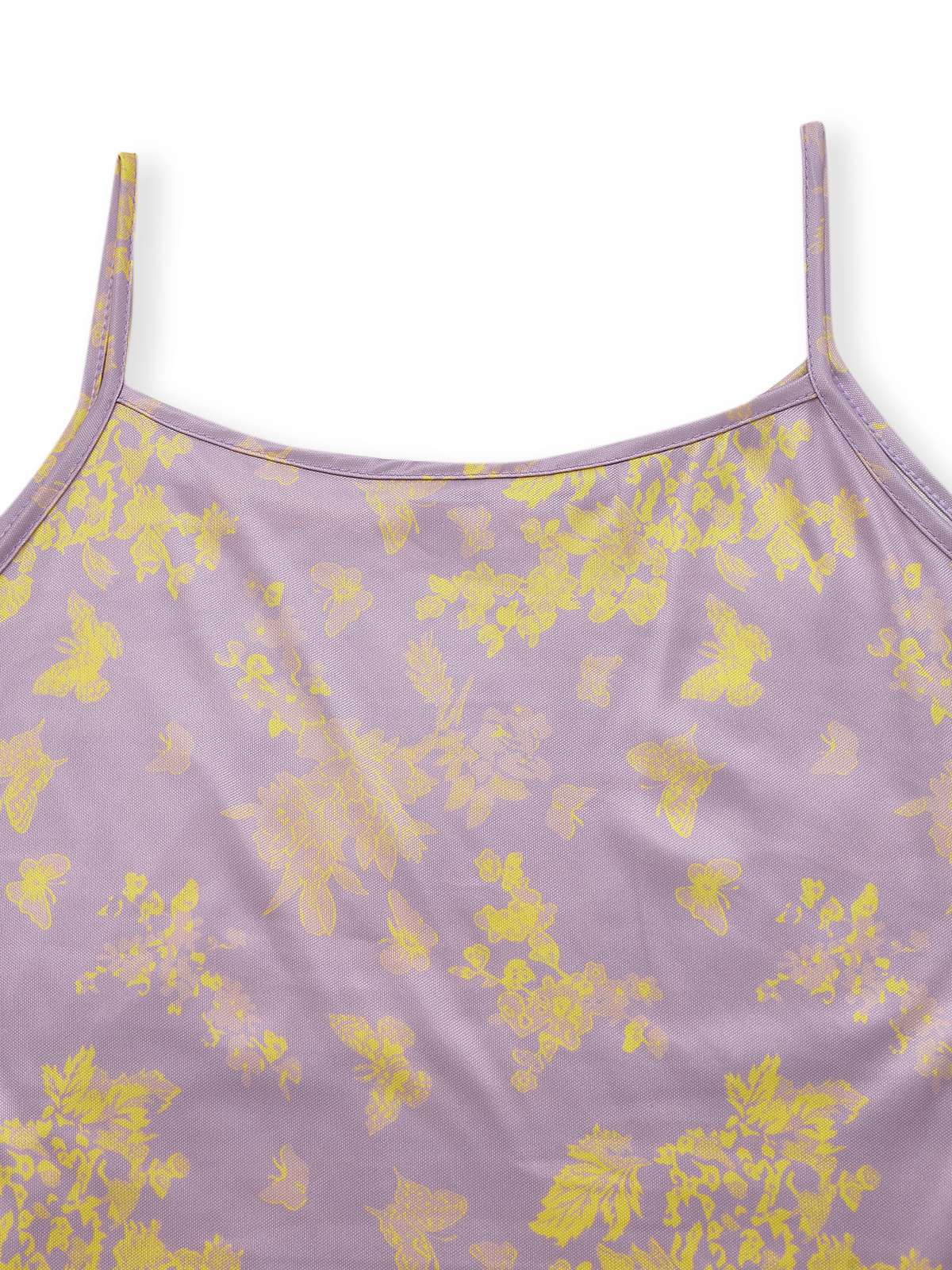 Purple 1930s Butterfly Floral Mermaid Slip Dress - Image 3