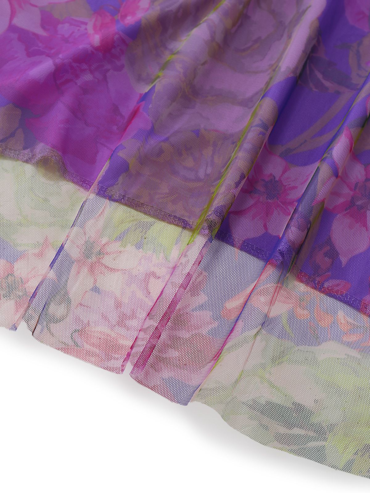 Purple 1930s Mesh One-Shoulder 3D Floral Evening Dress - Image 5