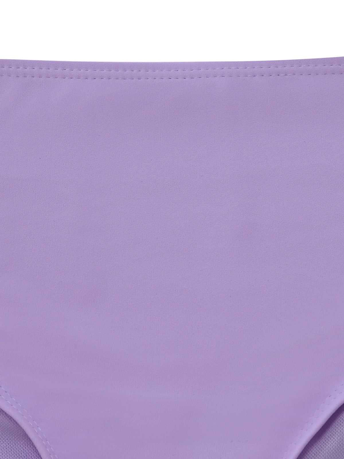 Purple 1940s Halter Scalloped Eyelet Tankini Set - Image 5