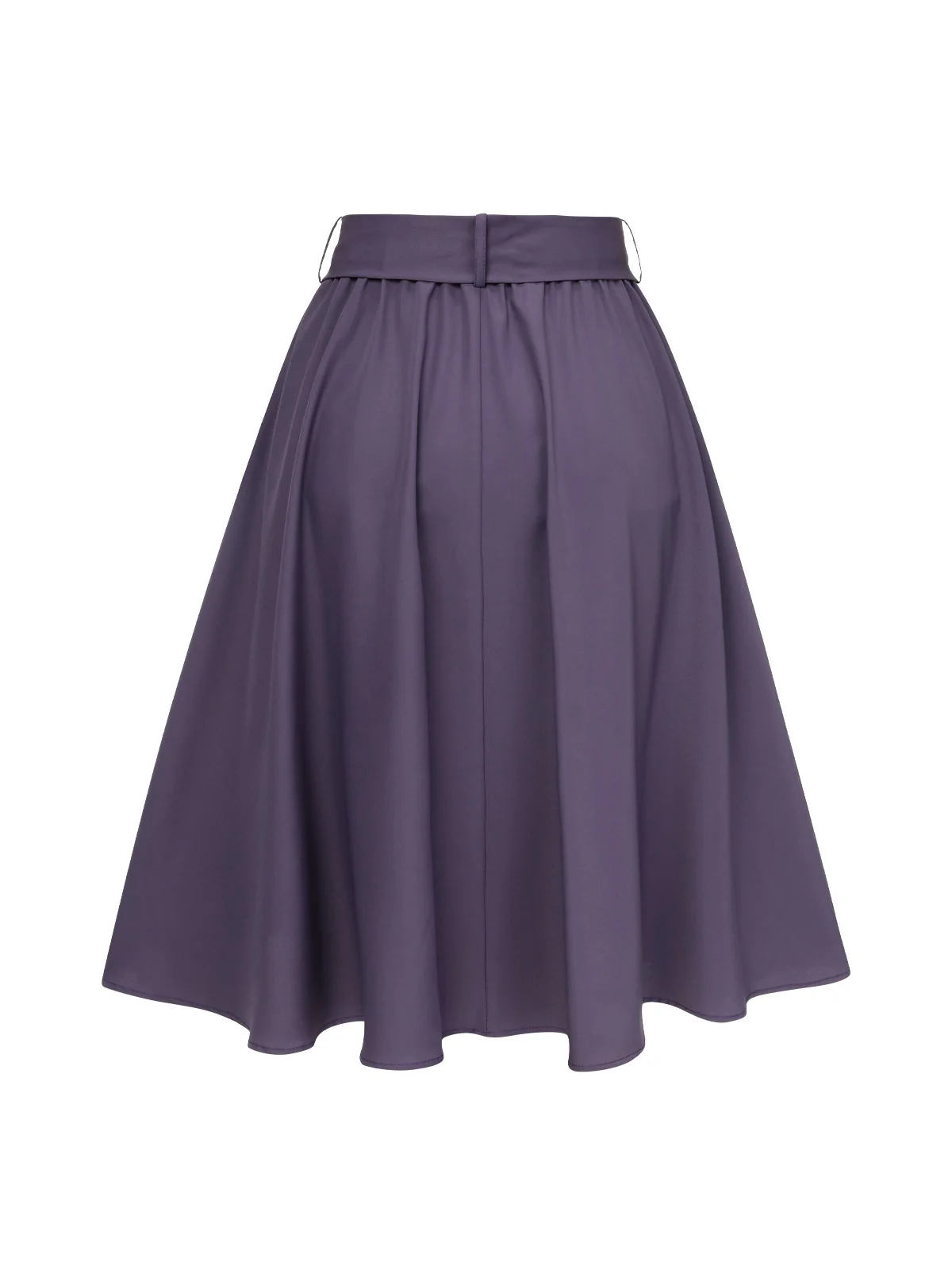 Purple 1940s Solid Skirt with Belt - Image 4