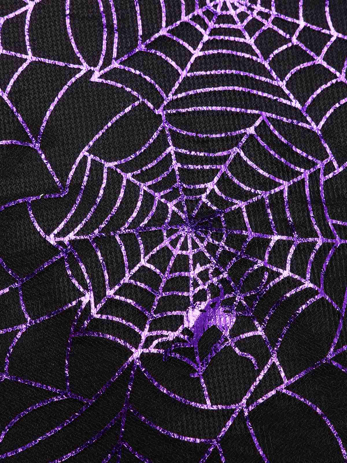 Purple 1950s Laser Mesh Spiderweb Halter Dress - Image 6