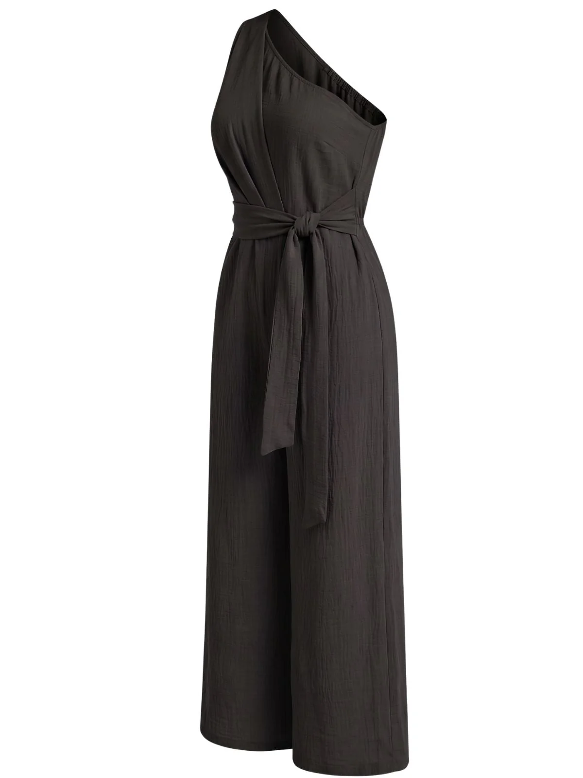 Purple 1950s One-Shoulder Belted Wide Leg Jumpsuit - Image 7