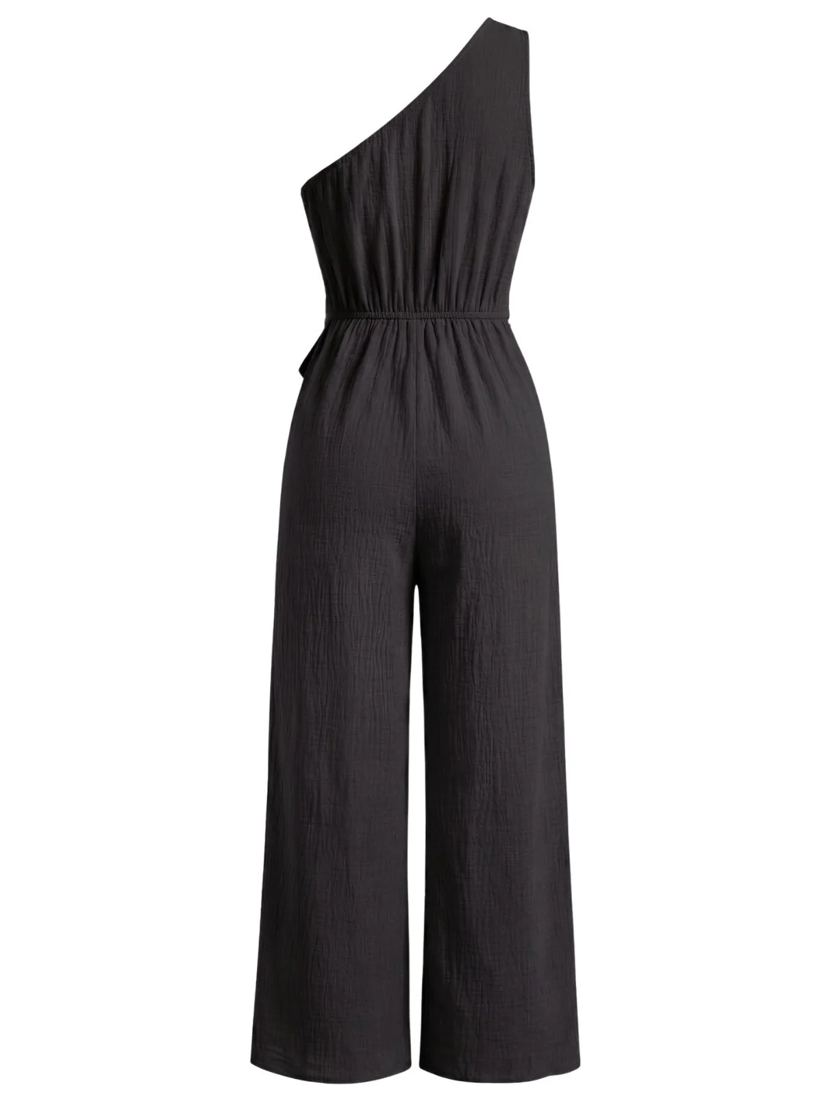 Purple 1950s One-Shoulder Belted Wide Leg Jumpsuit - Image 8