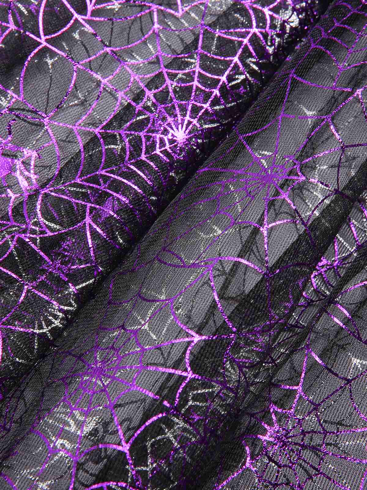 Purple 1950s Spiderweb Mesh Skirted Cover-Up - Image 7