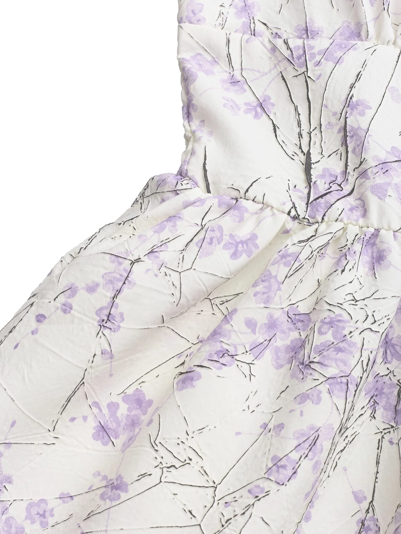 Purple 1970s Floral Print Spaghetti Strap Romper - Image 6