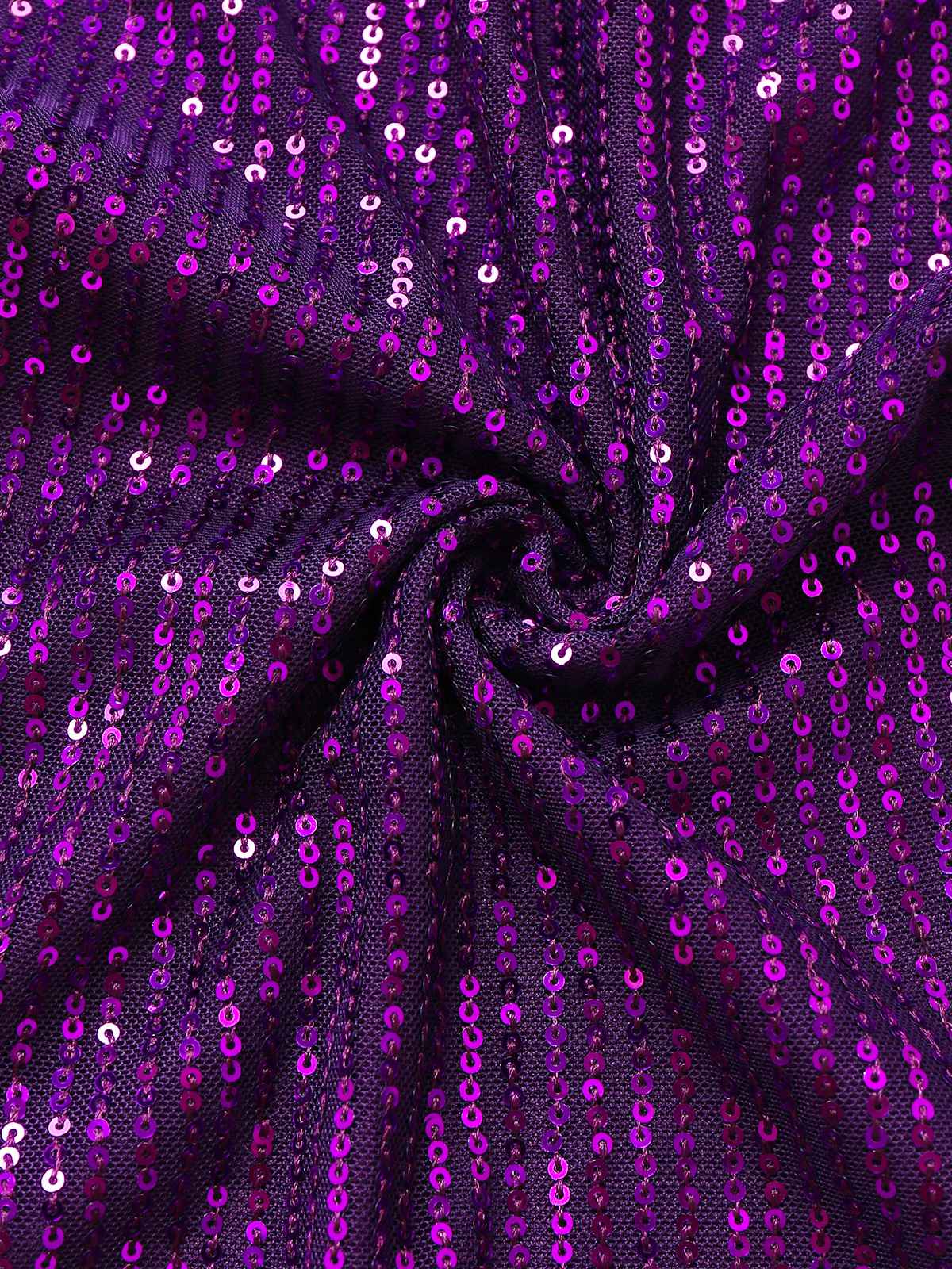 Purple 1970s  Sequin One-Shoulder Jumpsuit - Image 4