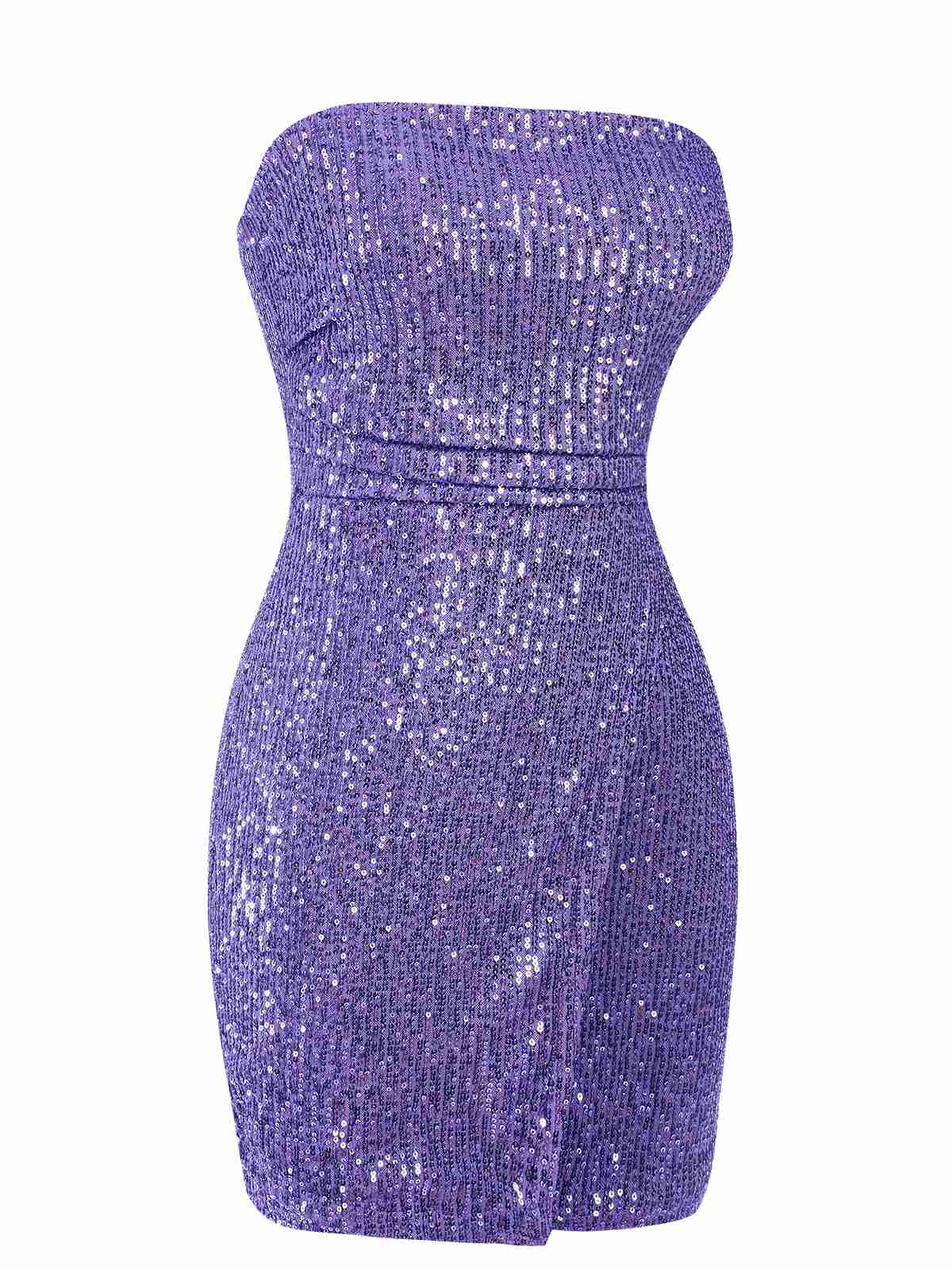 Purple 1970s Solid Sequined Skinny Dress - Image 3