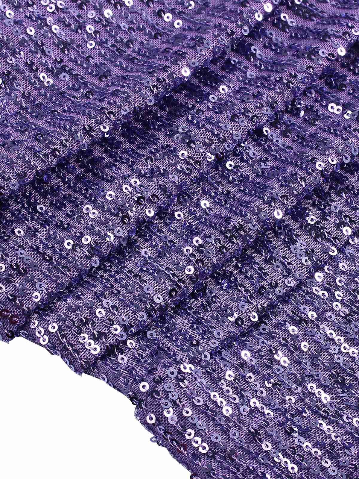 Purple 1970s Solid Sequined Skinny Dress - Image 4