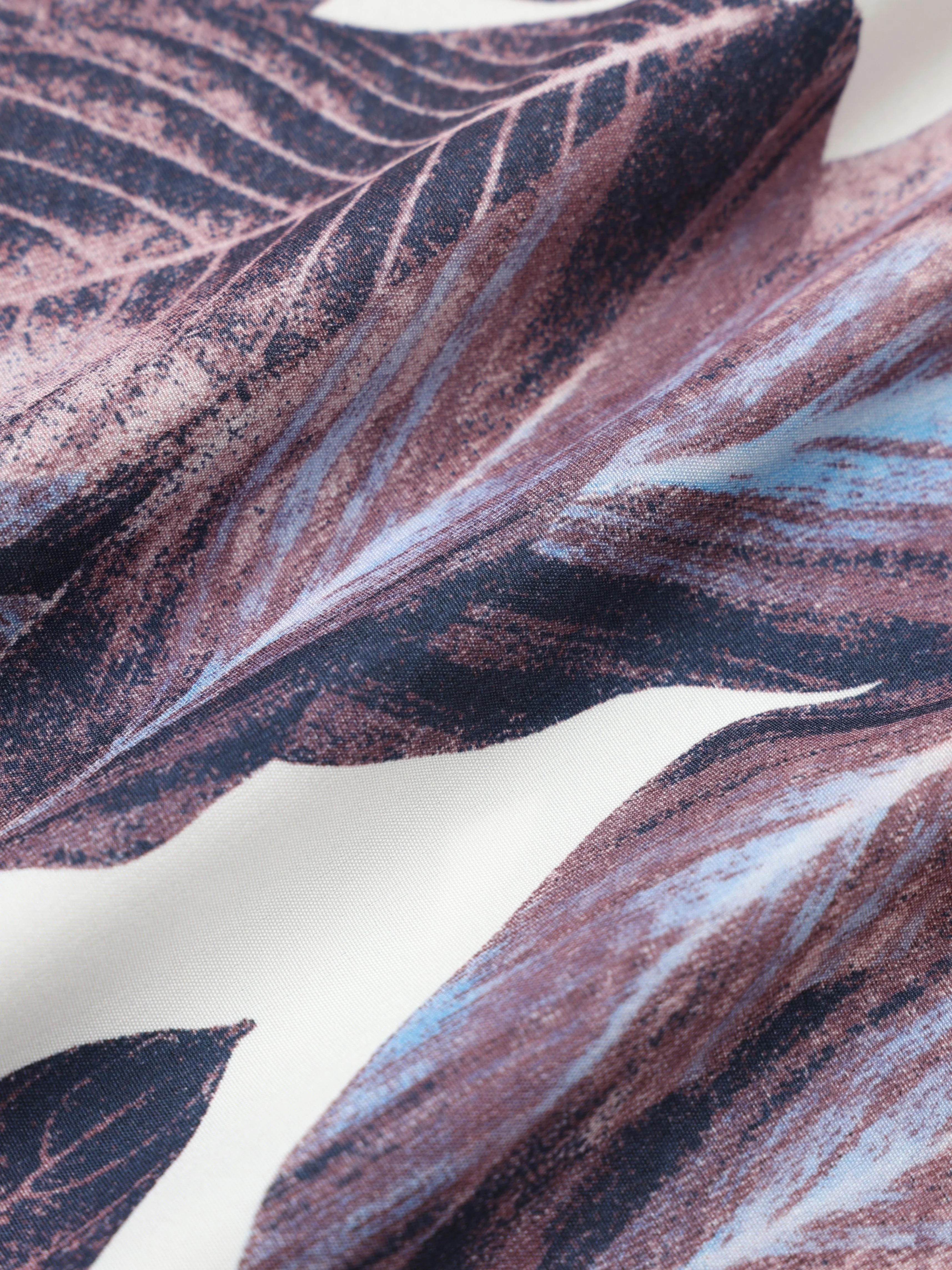Purple 1970s Tropical Print V-Neck Wide Leg Jumpsuit - Image 4