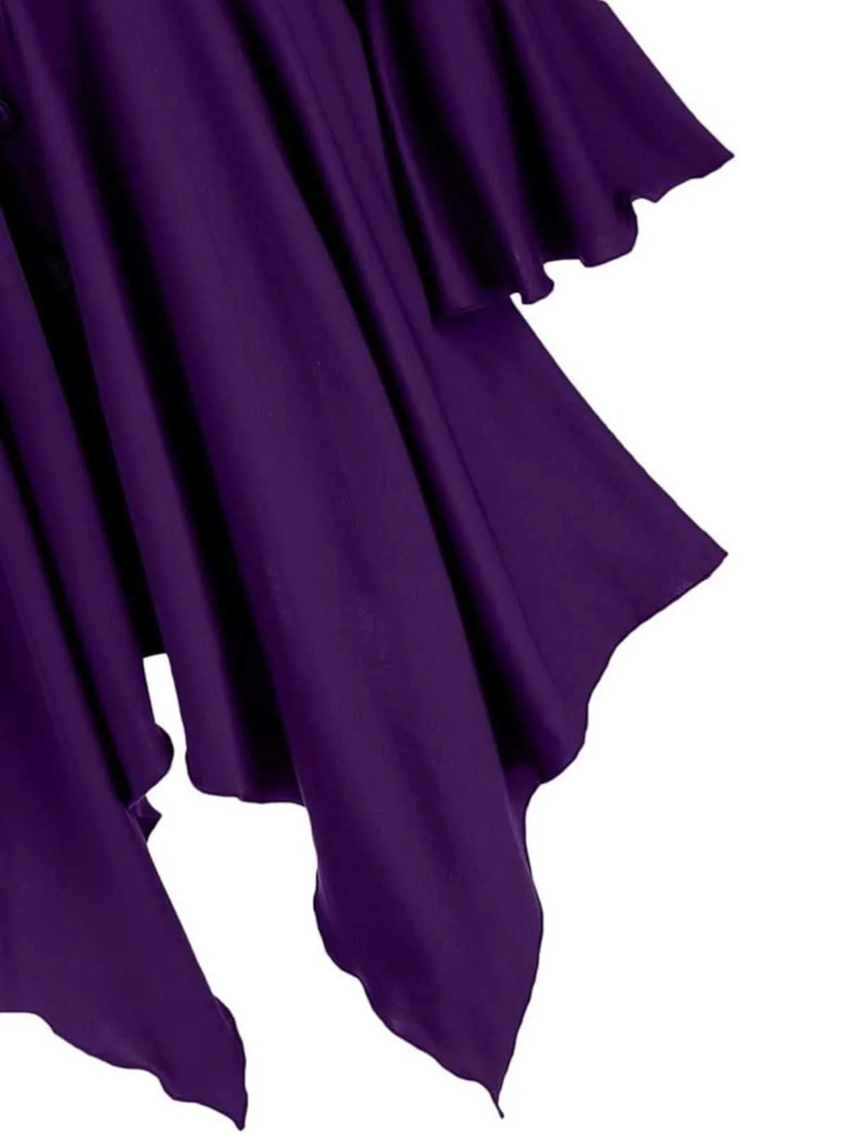Purple 1980s Gothic Hooded Punk Long Jacket - Image 3