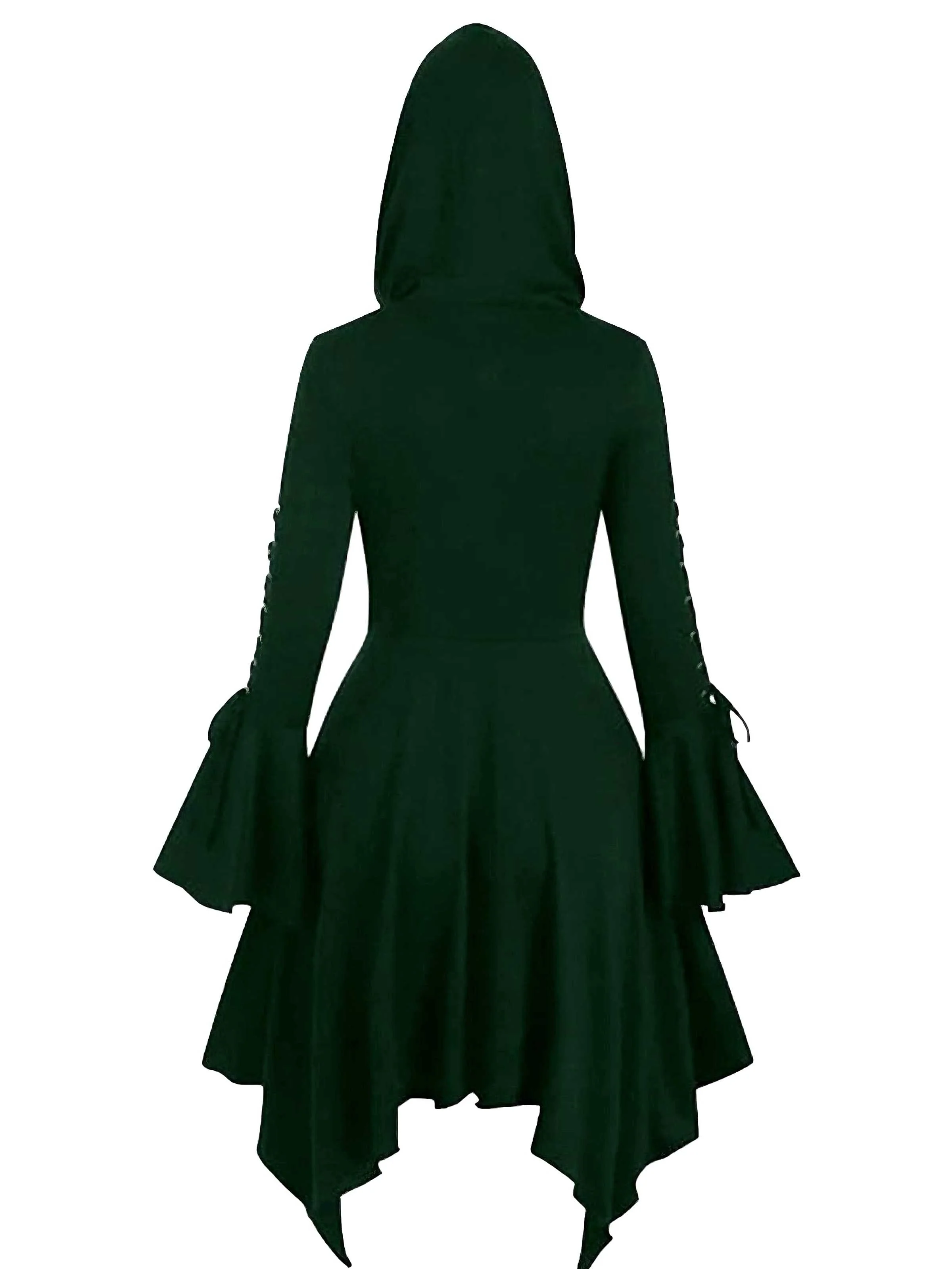 Purple 1980s Gothic Hooded Punk Long Jacket - Image 5