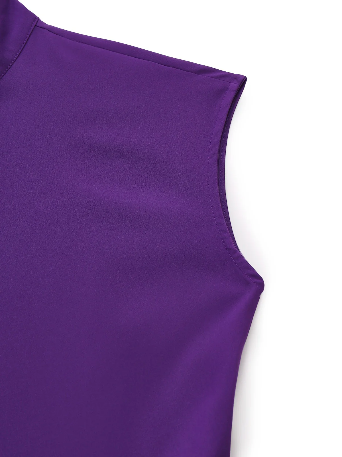 Purple 1980s Solid Irregular Sleeve Fitted Jumpsuit - Image 5