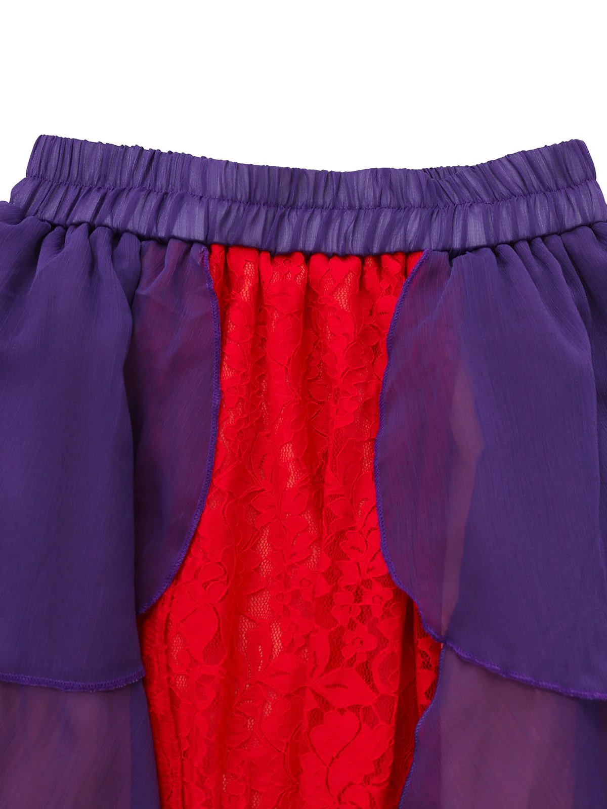 Purple 2PCS 1930s Hocus Pocus Lace Floral Top & Skirt - Image 4