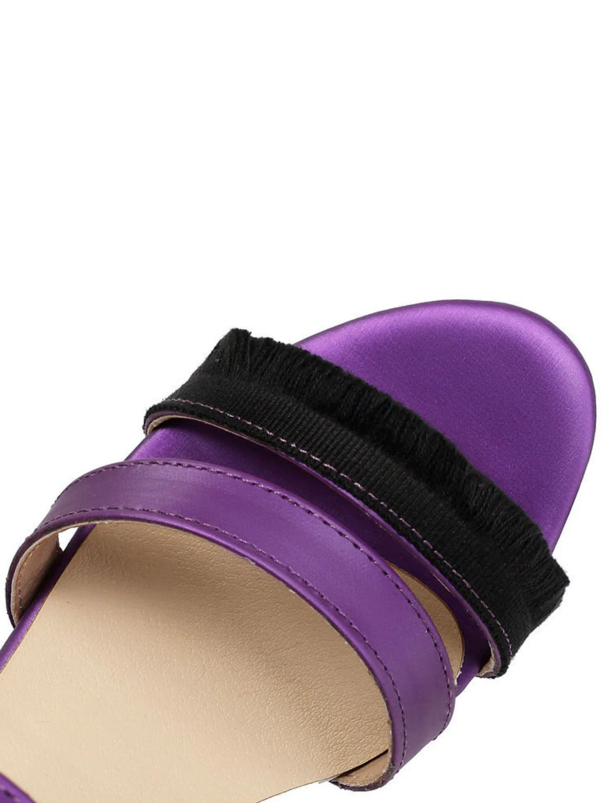 Purple Platform Open Toe Ankle Strap Block Heel Sandals - Image 3