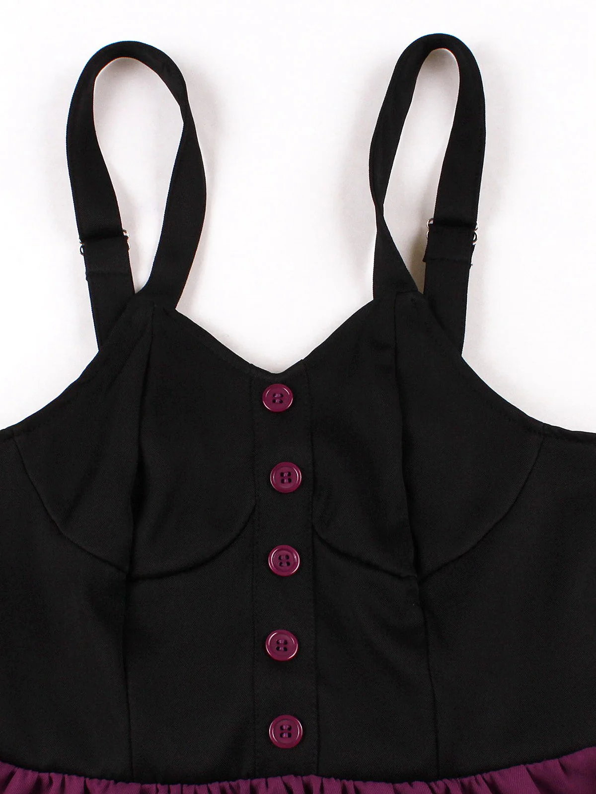 Purplish Red 1950s Cat Wide-Strap Swing Dress - Image 3