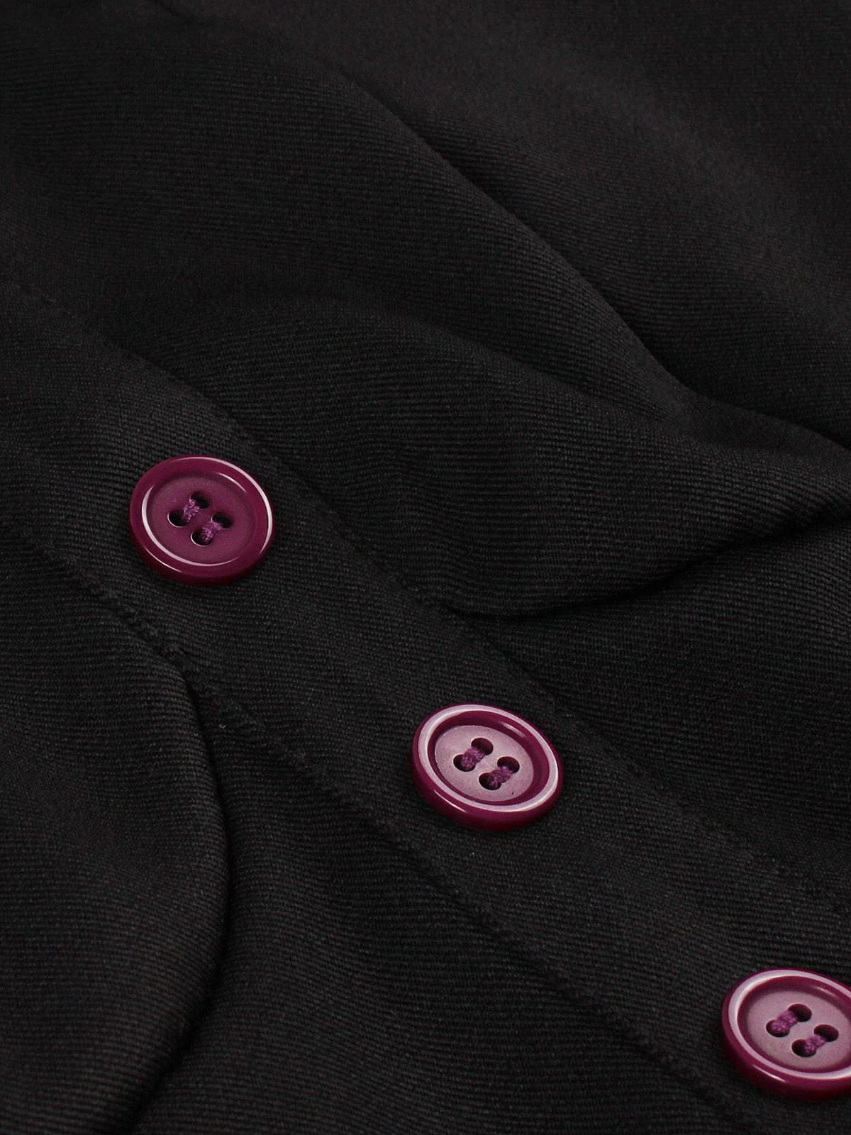 Purplish Red 1950s Cat Wide-Strap Swing Dress - Image 4