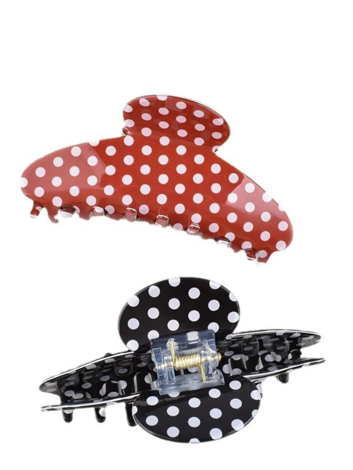 PVC Polka Dot Valentine's Shark Hair Claw - Image 3