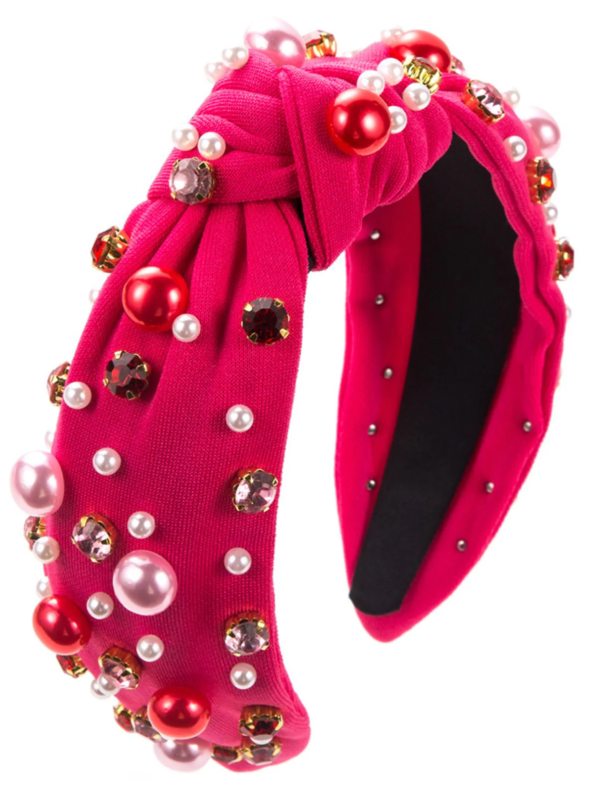 Radiant Pearl Gem-Studded Knotted Headband - Image 3