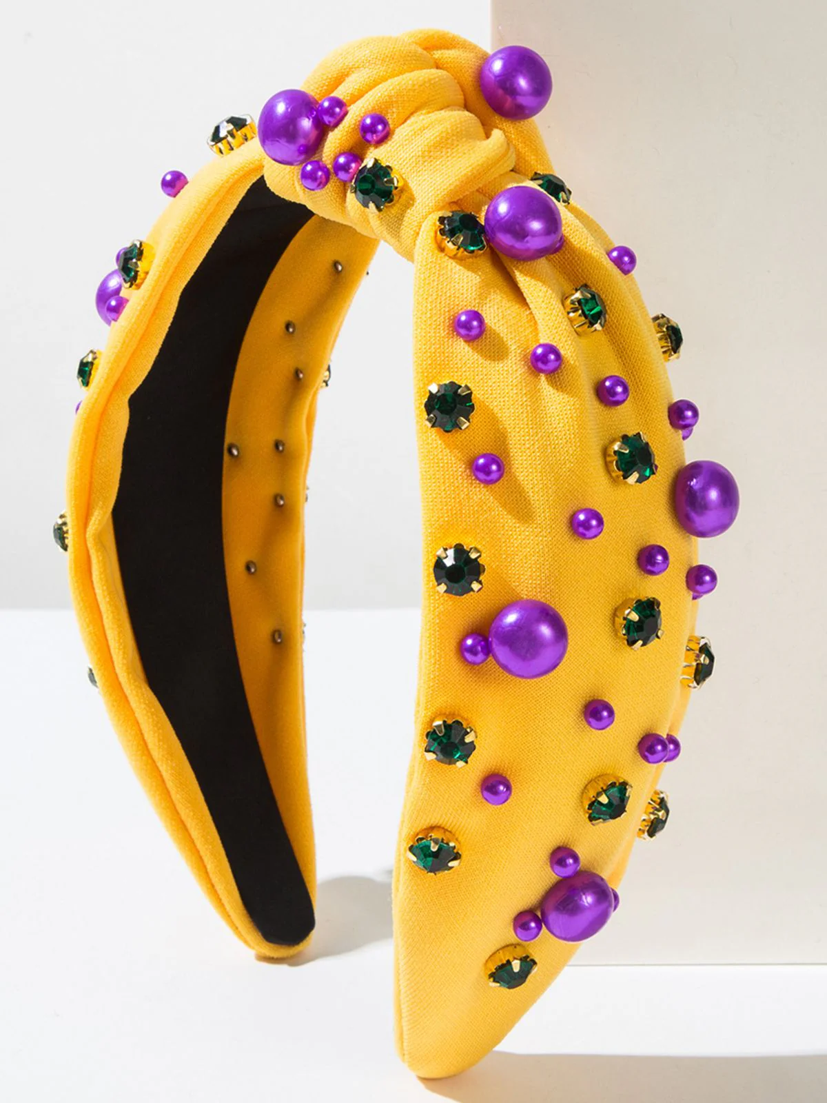 Radiant Pearl Gem-Studded Knotted Headband - Image 4