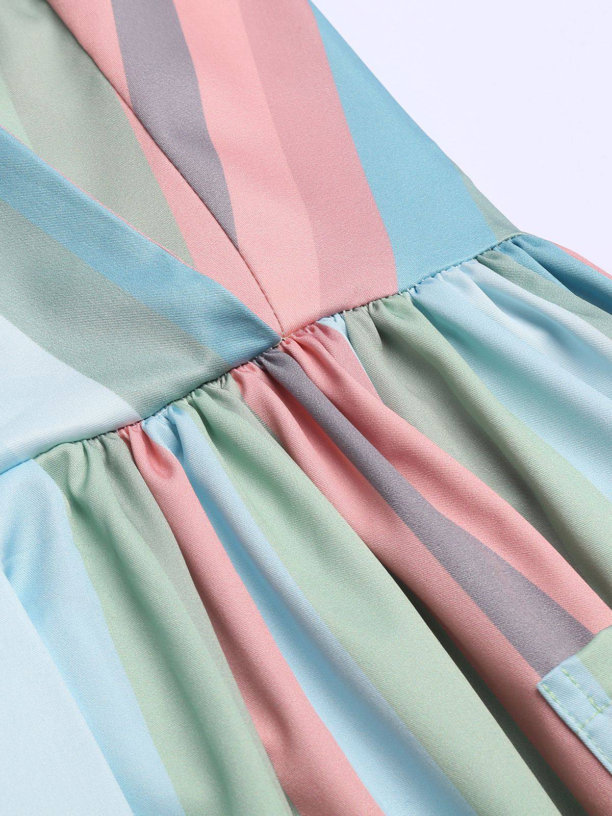 Rainbow 1950s Stripe Pocket Swing Dress - Image 10