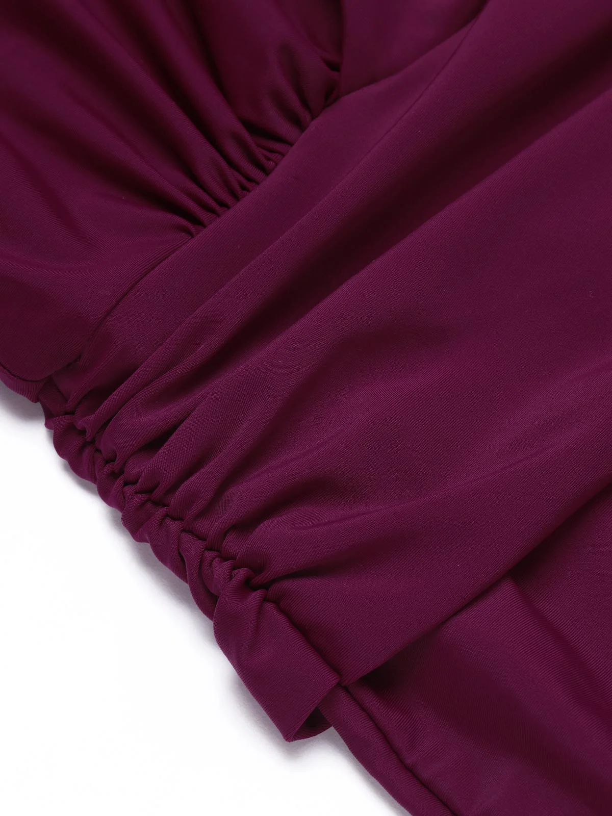 Raspberry Purple 1960s V-Neck One-piece Swimsuit - Image 5