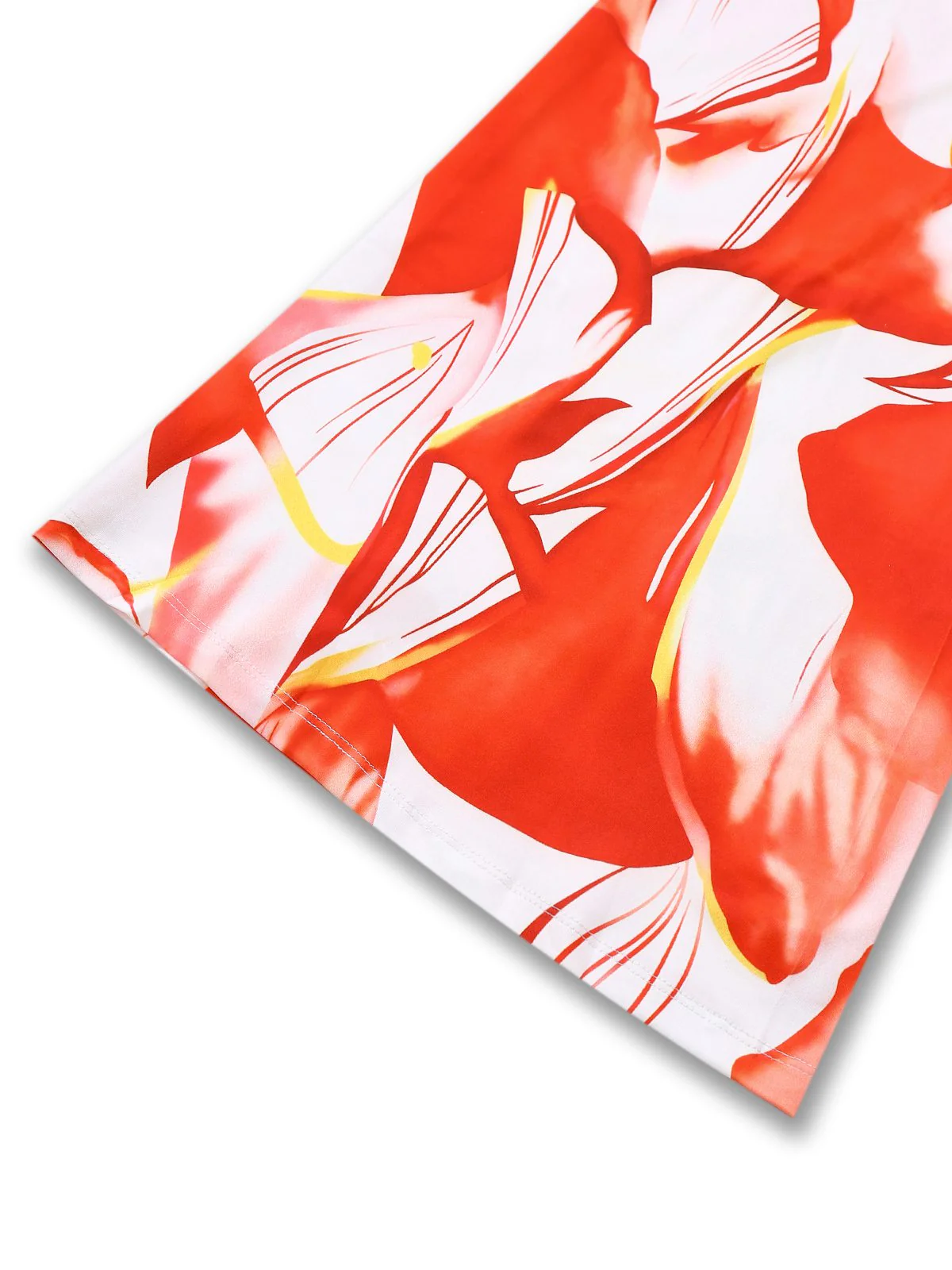 Red 1930s Abstract Prints Belted Sleeveless Jumpsuit - Image 4