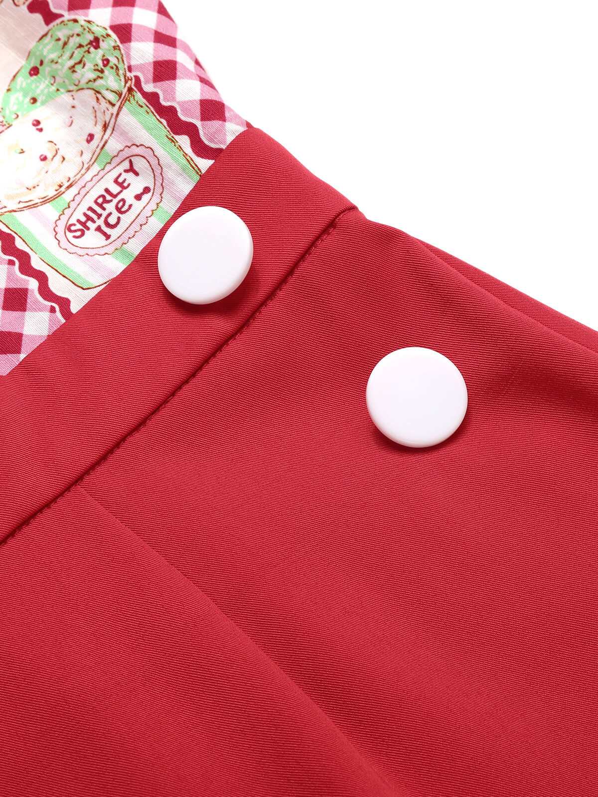 Red 1930s Cherry Cupcake Strap Jumpsuit - Image 6